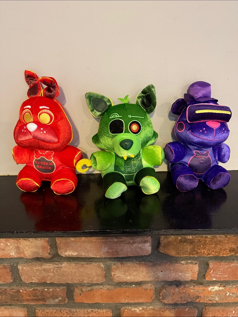 Cyber Plush Trio - Red, Green & Purple Kids Stuffed Animal Set